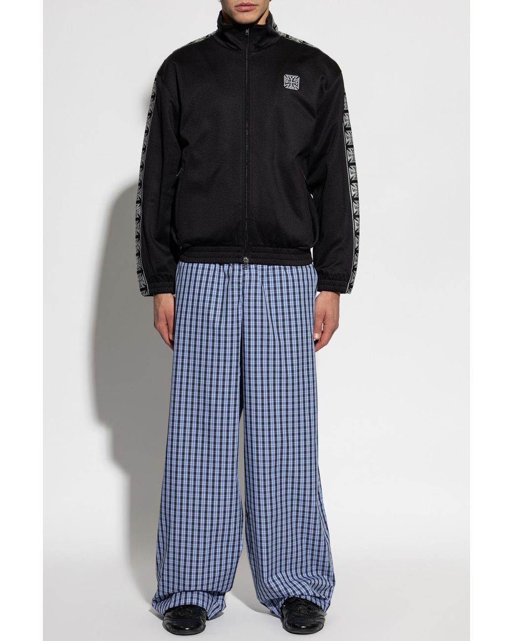 Vetements Blue Plaid Trousers for men