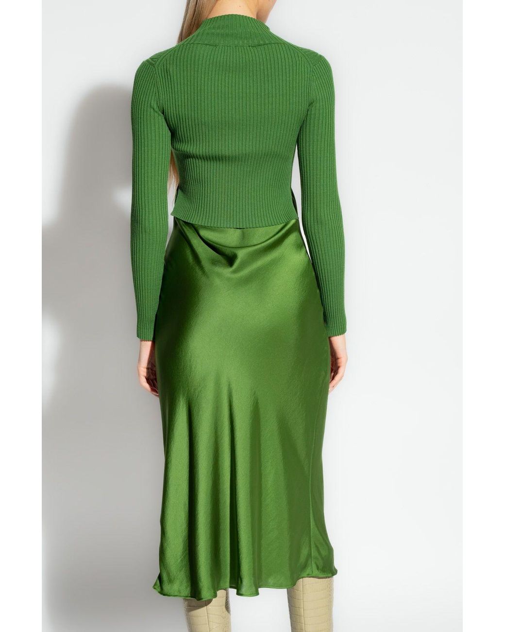 AllSaints 'hana' Dress & Sweater in Green | Lyst AllSaints 'hana' Dress & Sweater in Green | Lyst