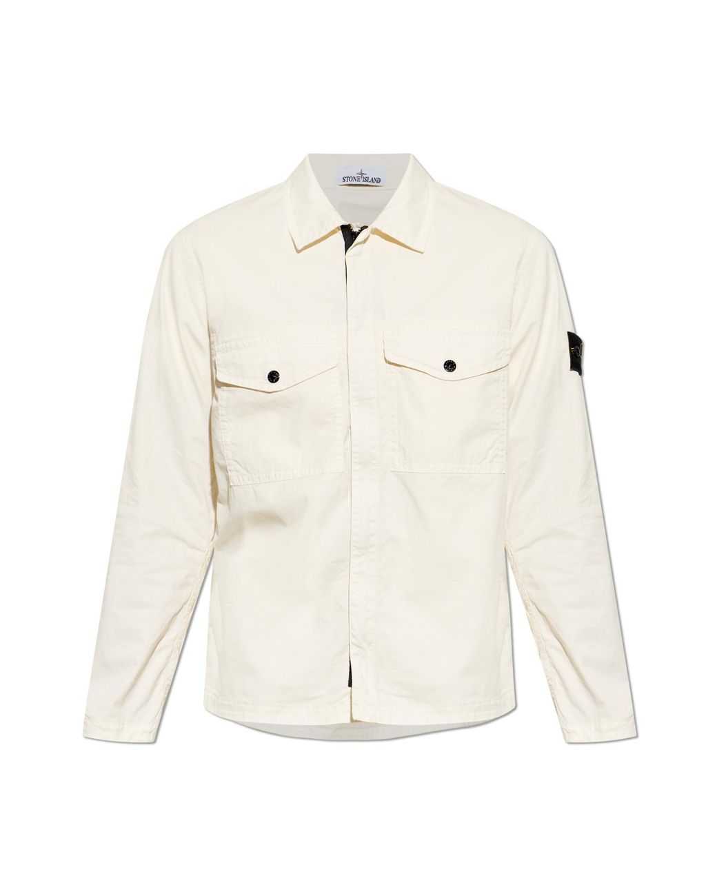 Stone Island Natural Jacket With Logo Patch for men