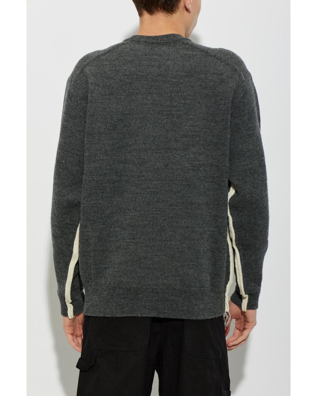Comme des Garçons Gray Wool Sweater With A Crew Neck for men