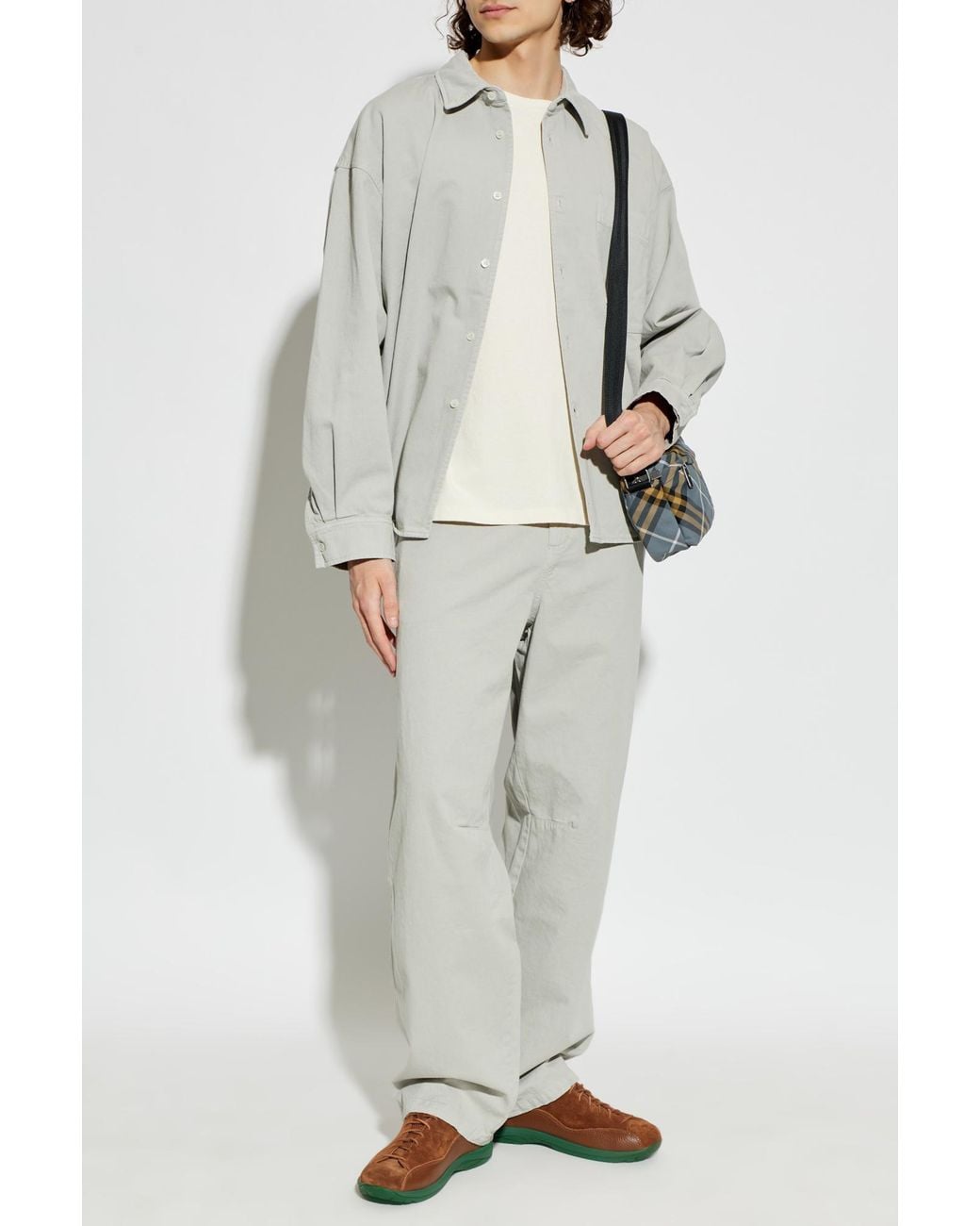 American Vintage Gray Cotton Trousers for men