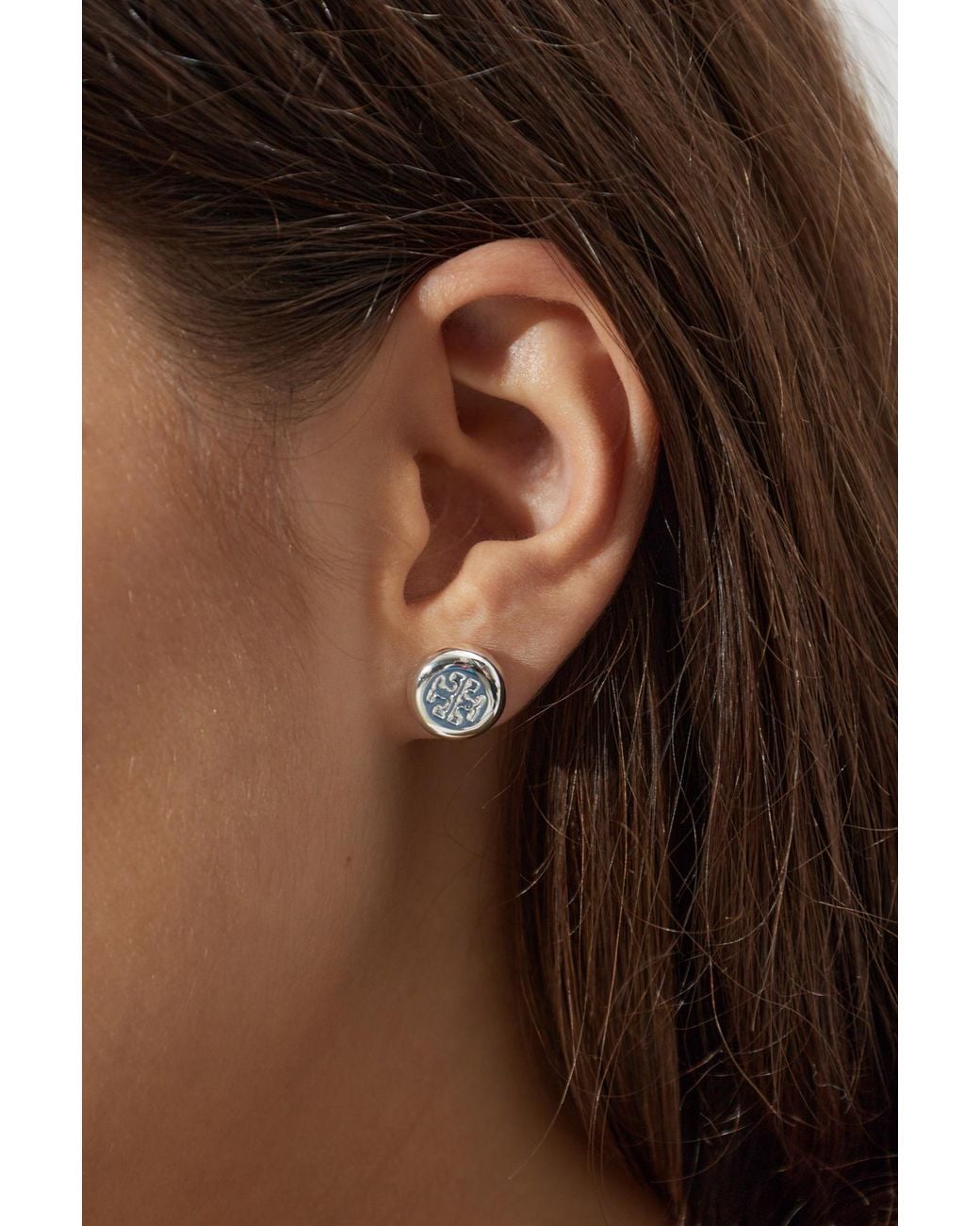 Tory Burch Metallic Logo Earrings