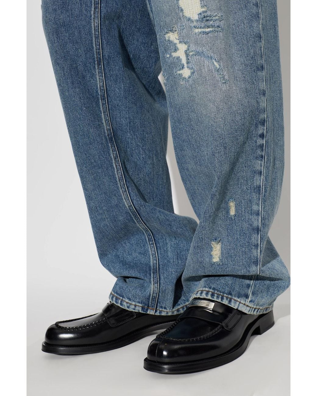 Dolce & Gabbana Black Leather Loafers for men