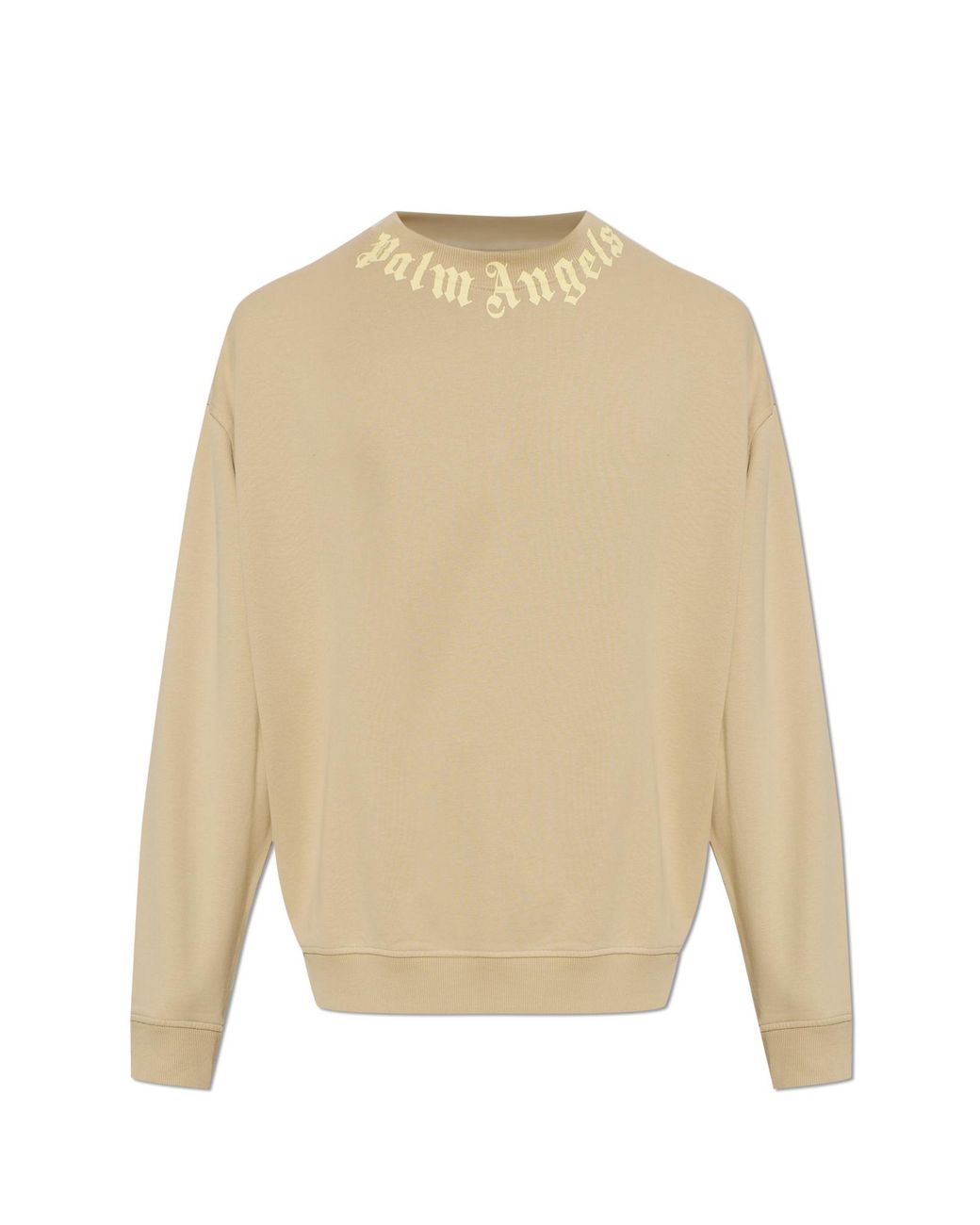 Palm Angels Natural Sweatshirt With Logo for men