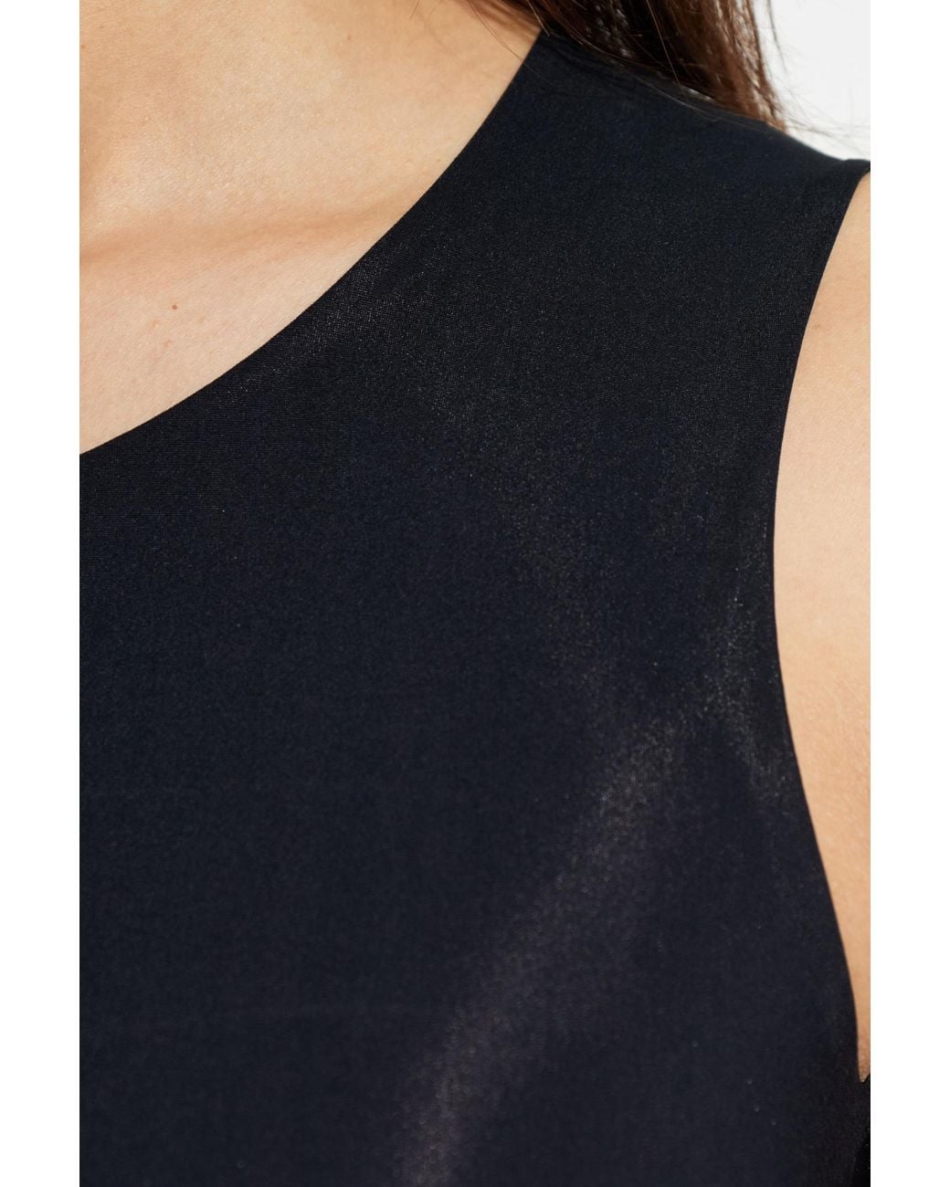 Jil Sander Blue Sleeveless Top With A Round Neckline