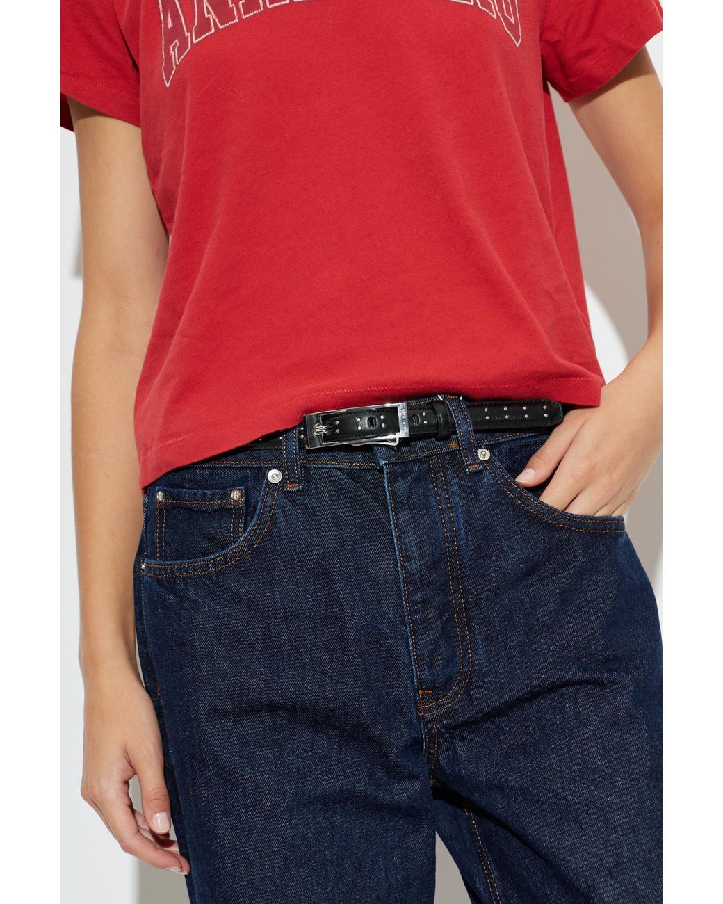 Anine Bing Black Leather Belt 'Elly'