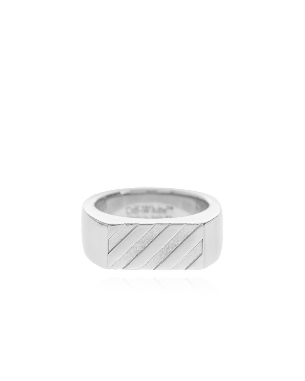 Off-White c/o Virgil Abloh White Brass Signet Ring for men