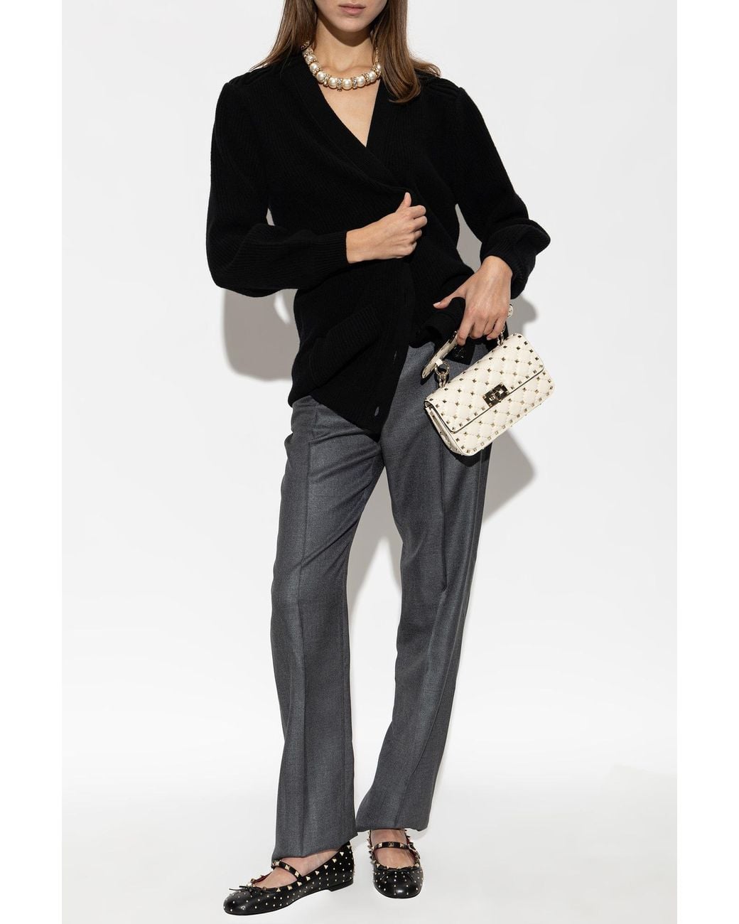 Valentino Garavani Gray Creased Trousers