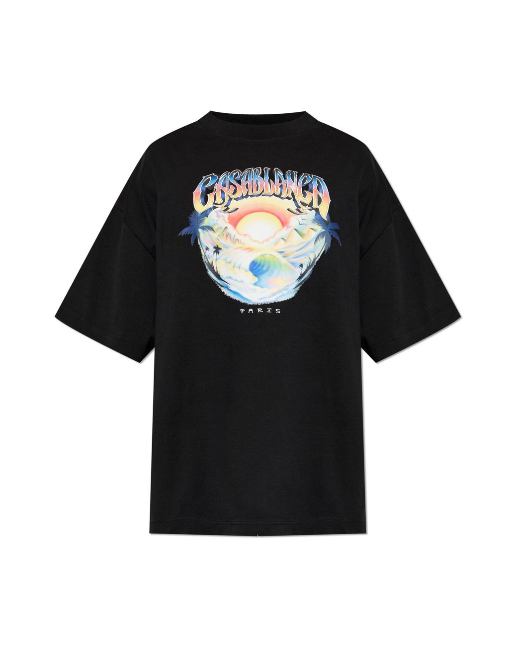Casablanca Black T-Shirt With Colorful Print for men