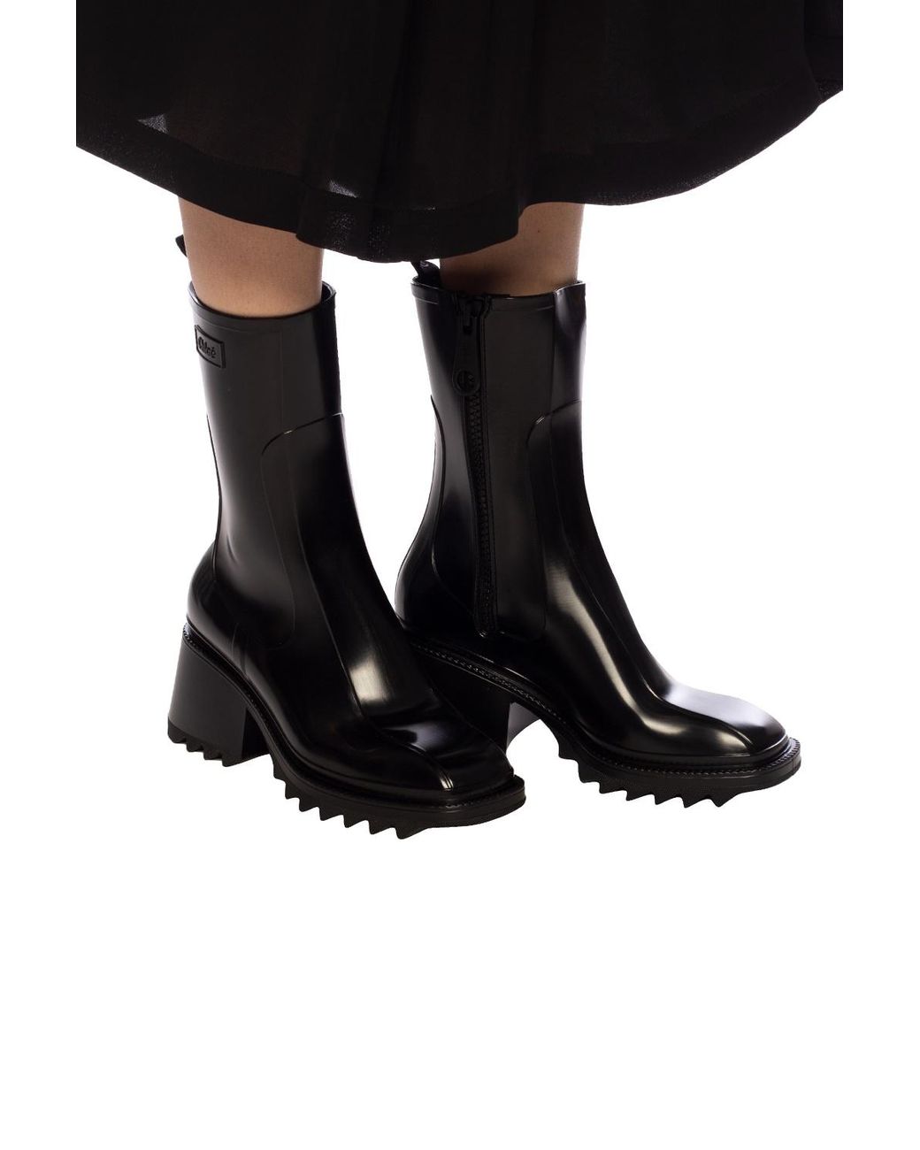chloe betty rubber sock boots
