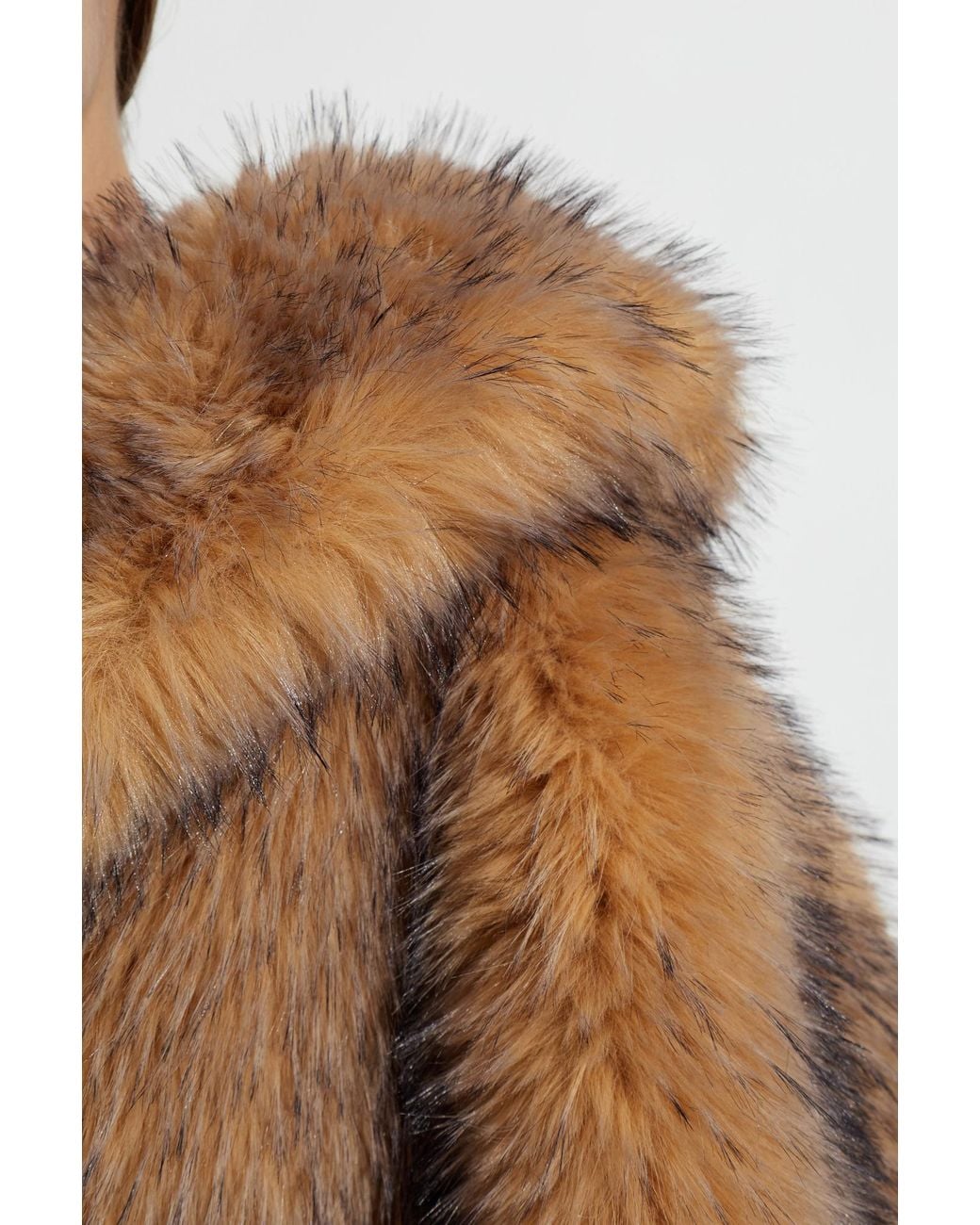 ROTATE BIRGER CHRISTENSEN Brown Oversize Faux Fur Coat