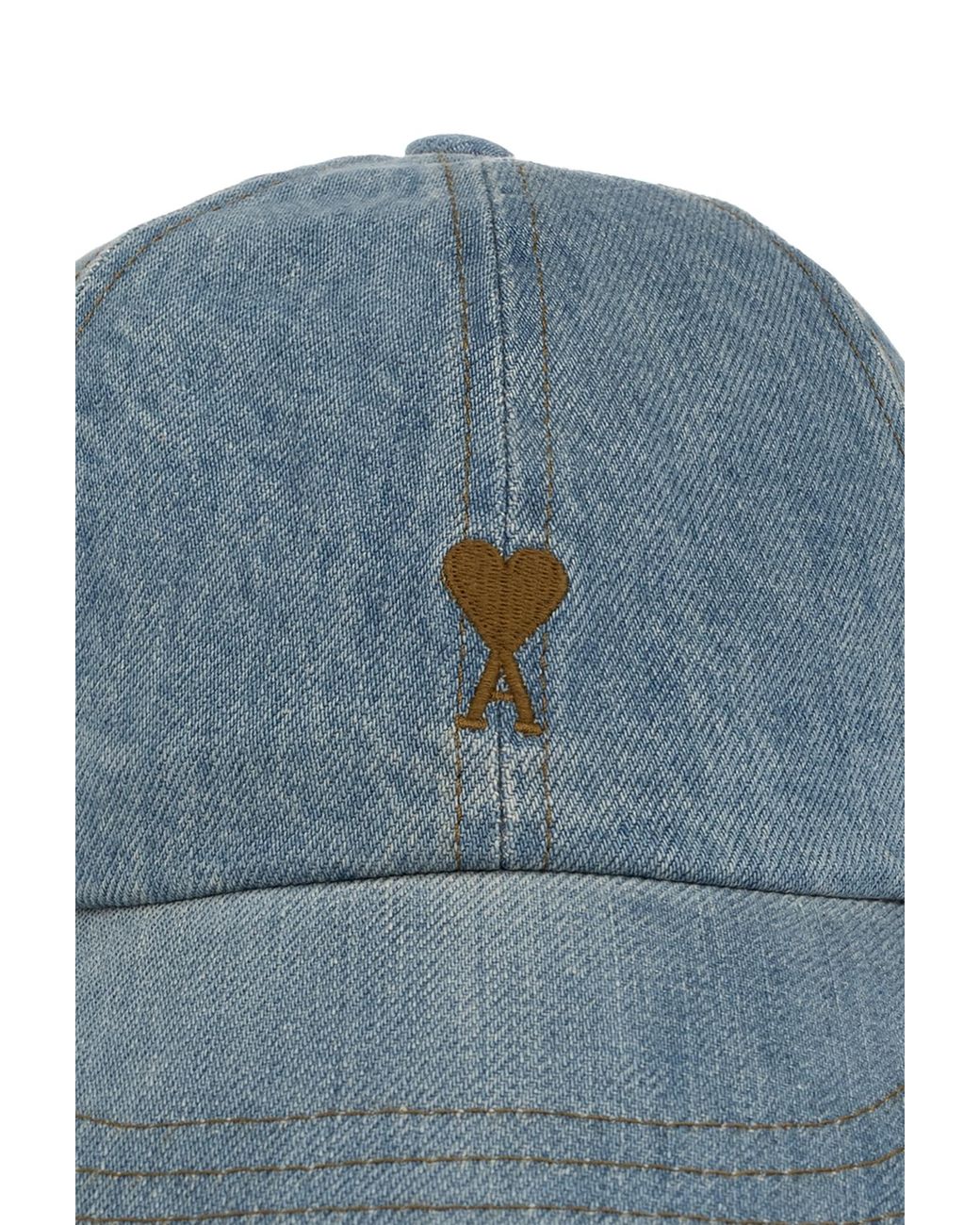 AMI Brown Denim Baseball Cap