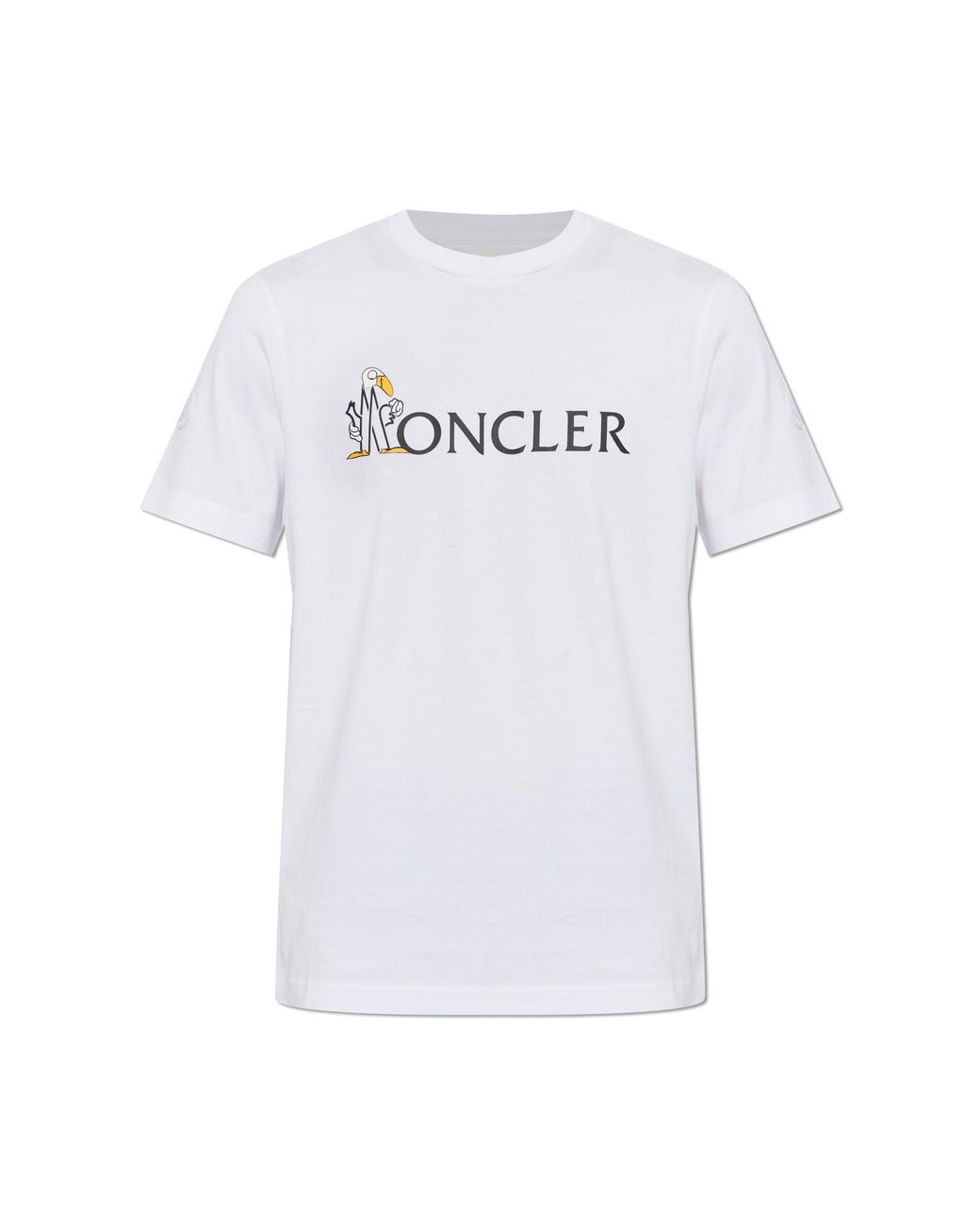 Moncler White T-Shirt With Logo for men