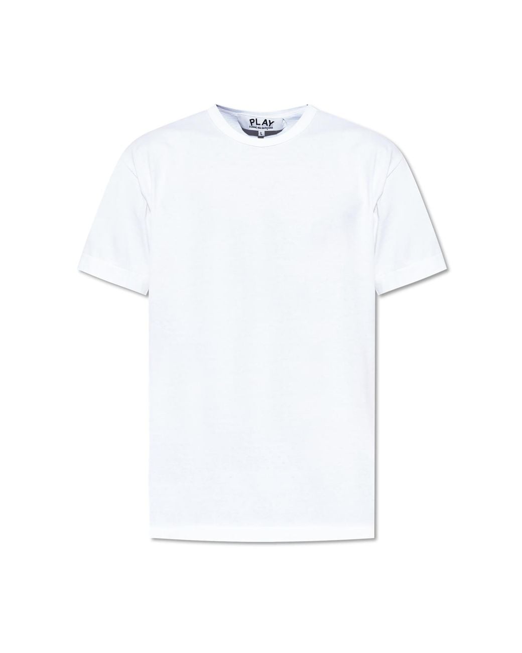 COMME DES GARÇONS PLAY White T-Shirt With Logo Patch