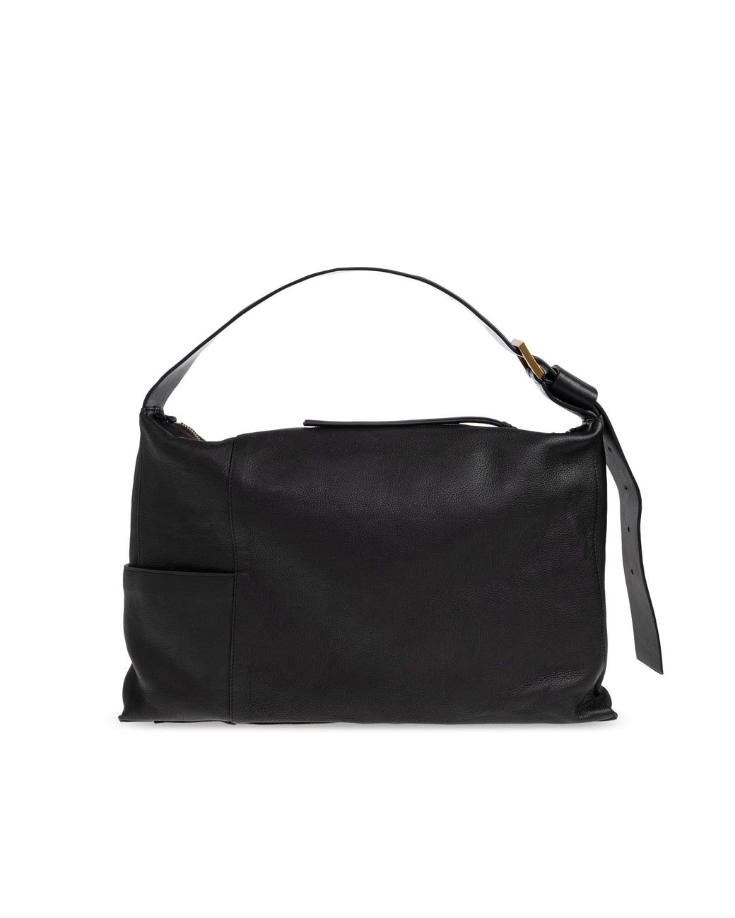 AllSaints Black Leather Shoulder Bag 'Alba'