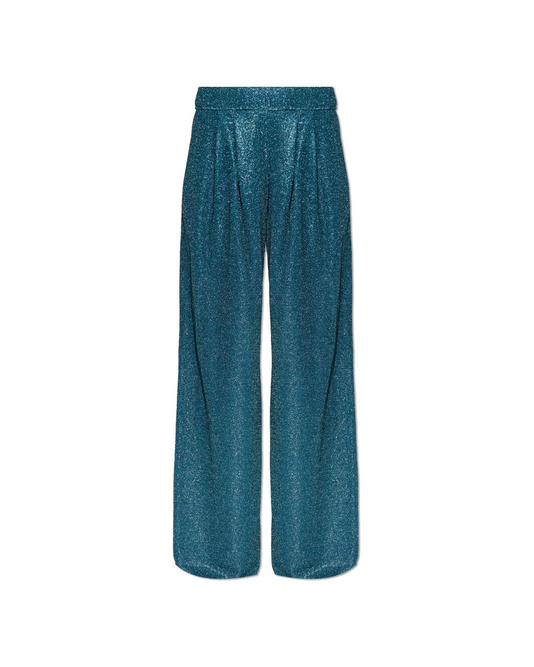 Oseree Blue Pants With Lurex Thread