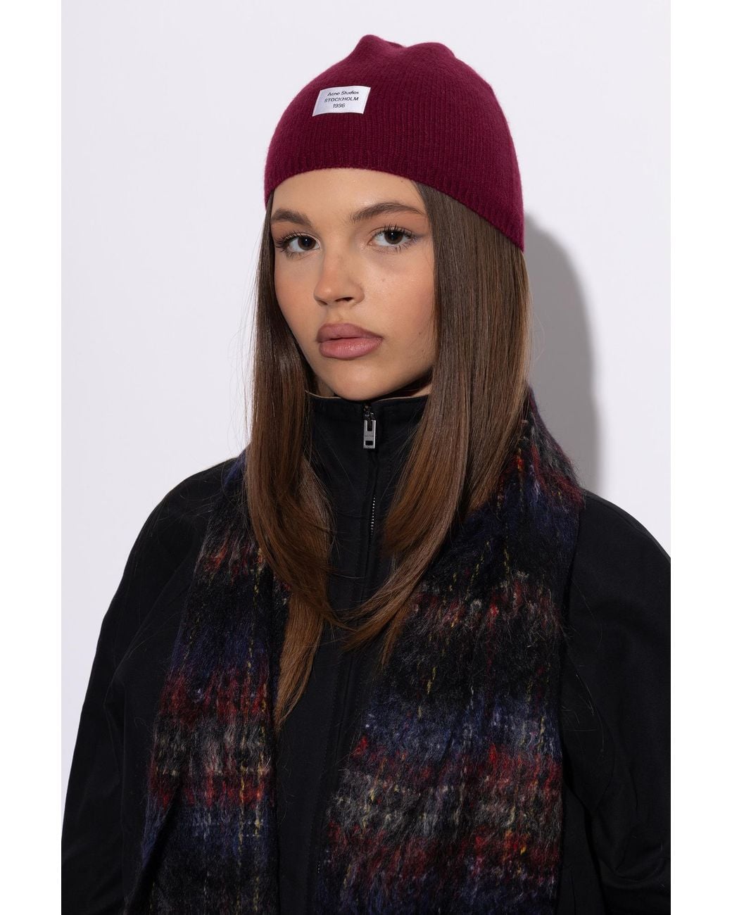 Acne Red Cashmere Beanie