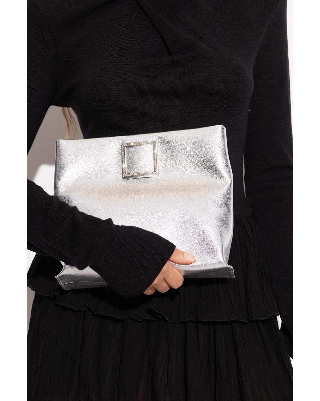 Roger Vivier White Clutch Bag 'Trompette'