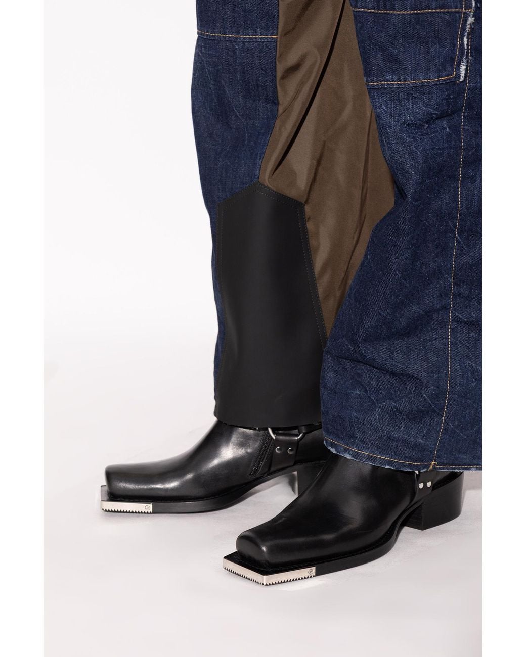 DSquared² Black Leather Cowboy Boots for men