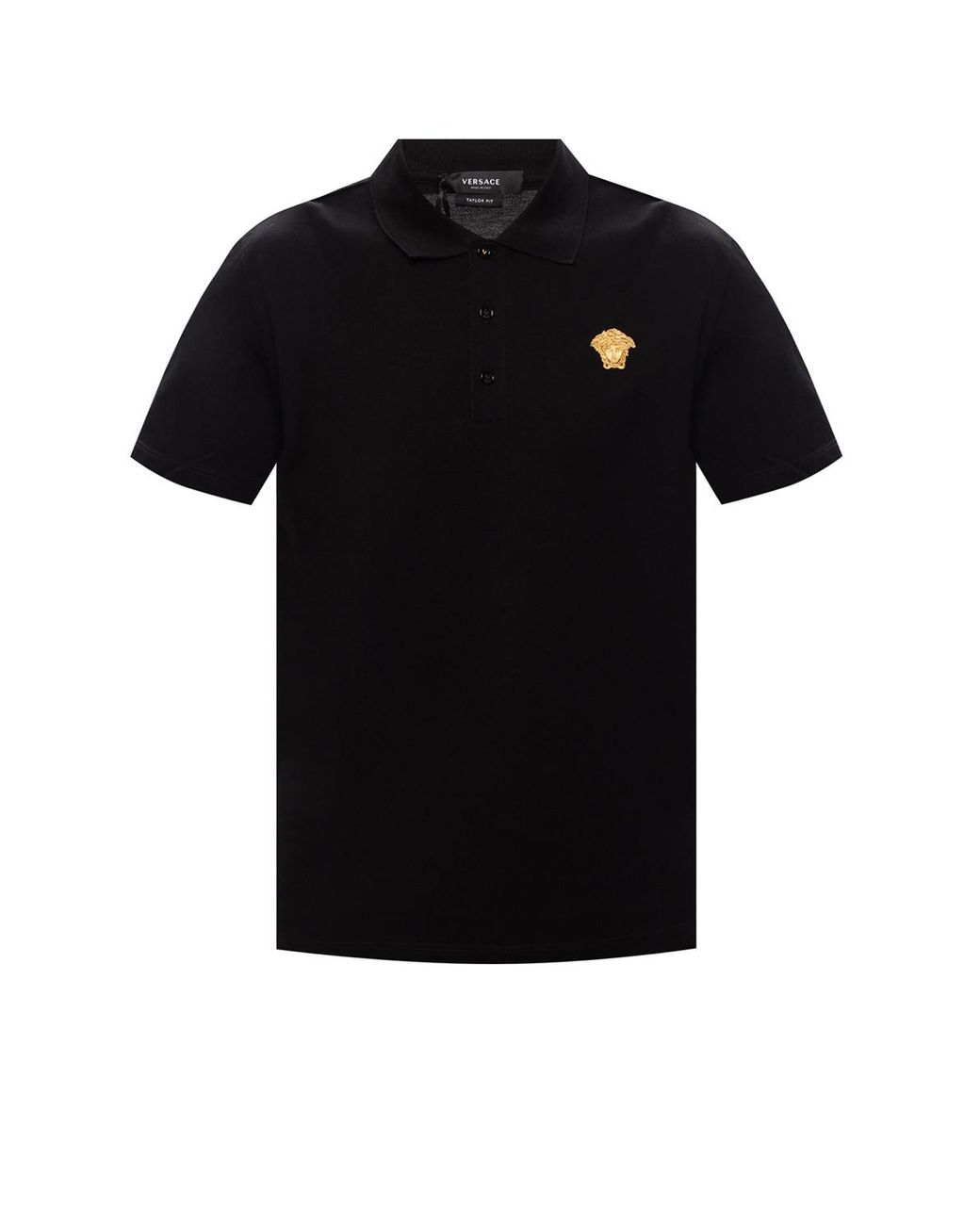 Versace Cotton Logo Polo Shirt Black for Men Lyst