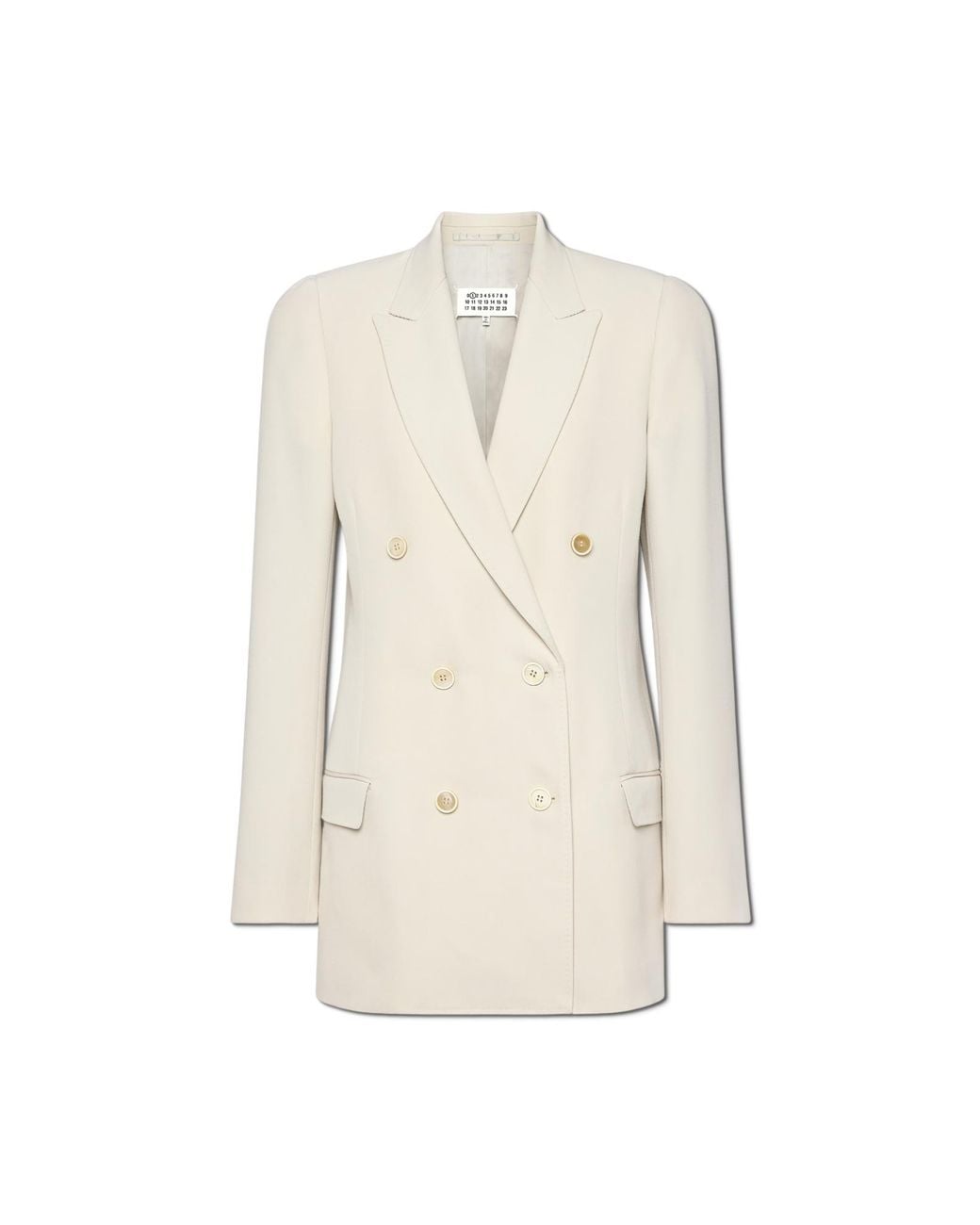 Maison Margiela White Double-Breasted Wool Blazer