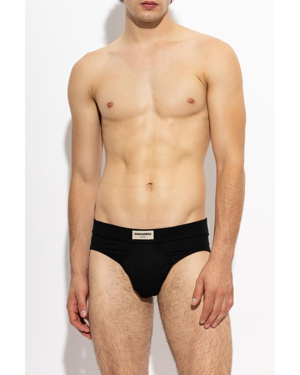 DSquared² Black Briefs With Logo for men
