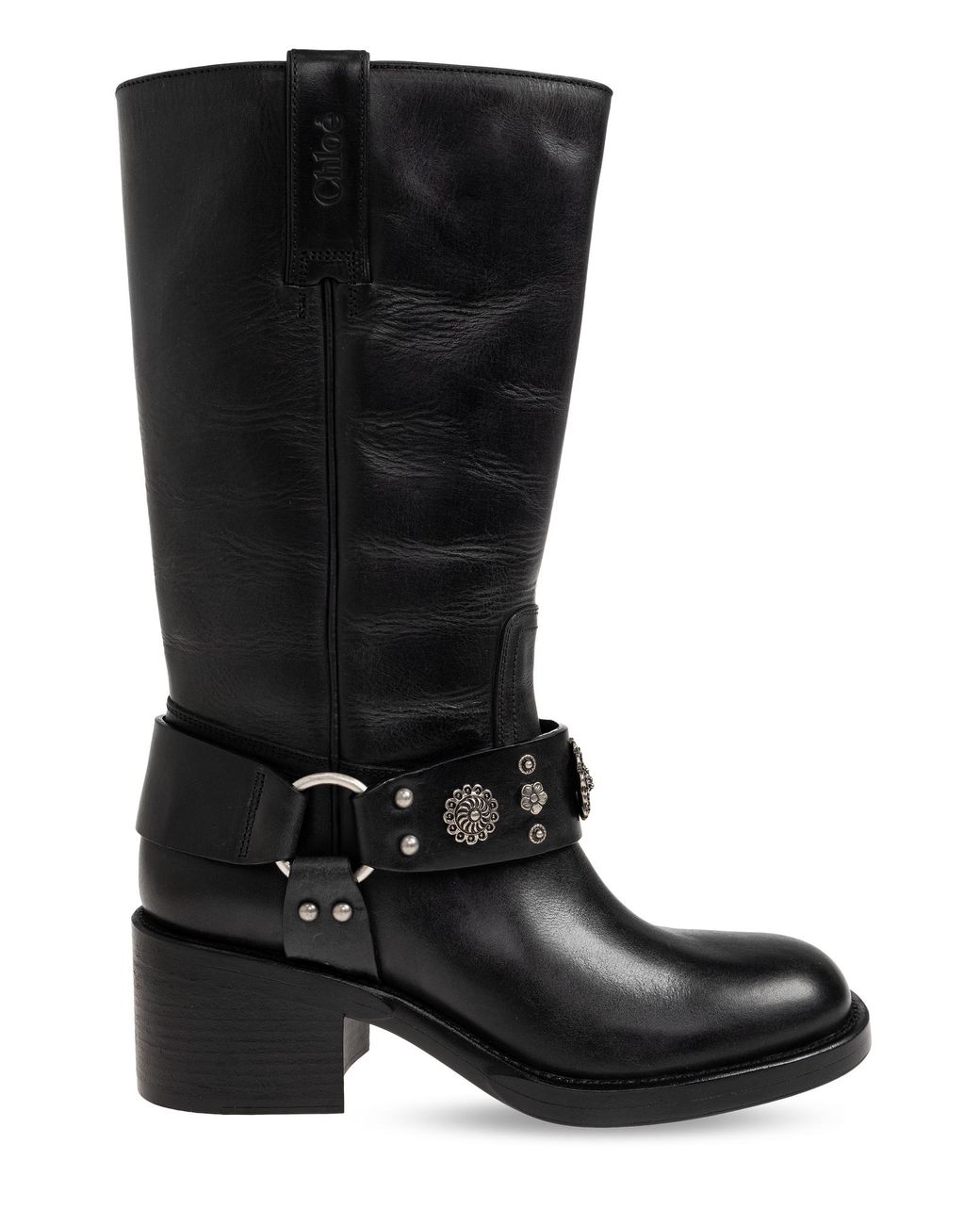 Chloé Black 'Dakota' Leather Cowboy Boots