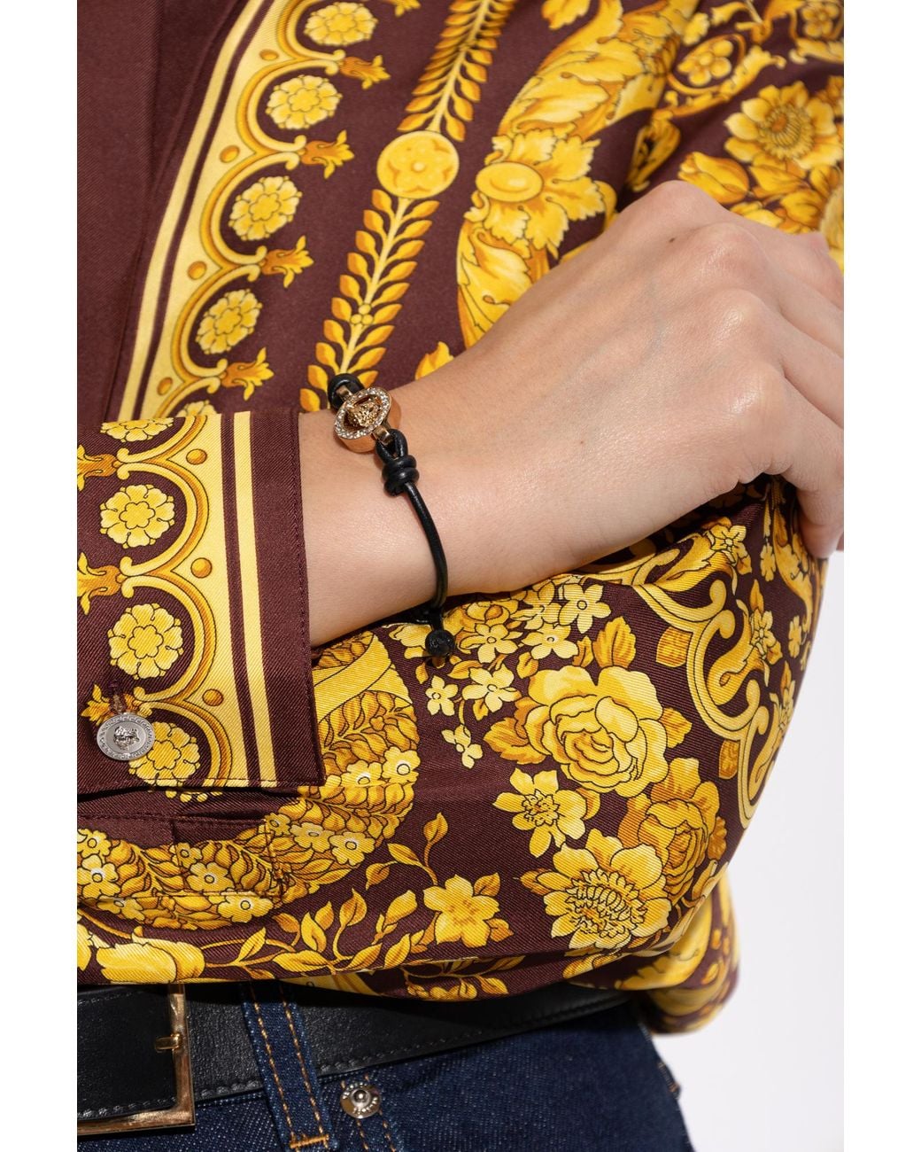 Versace Yellow Leather Bracelet