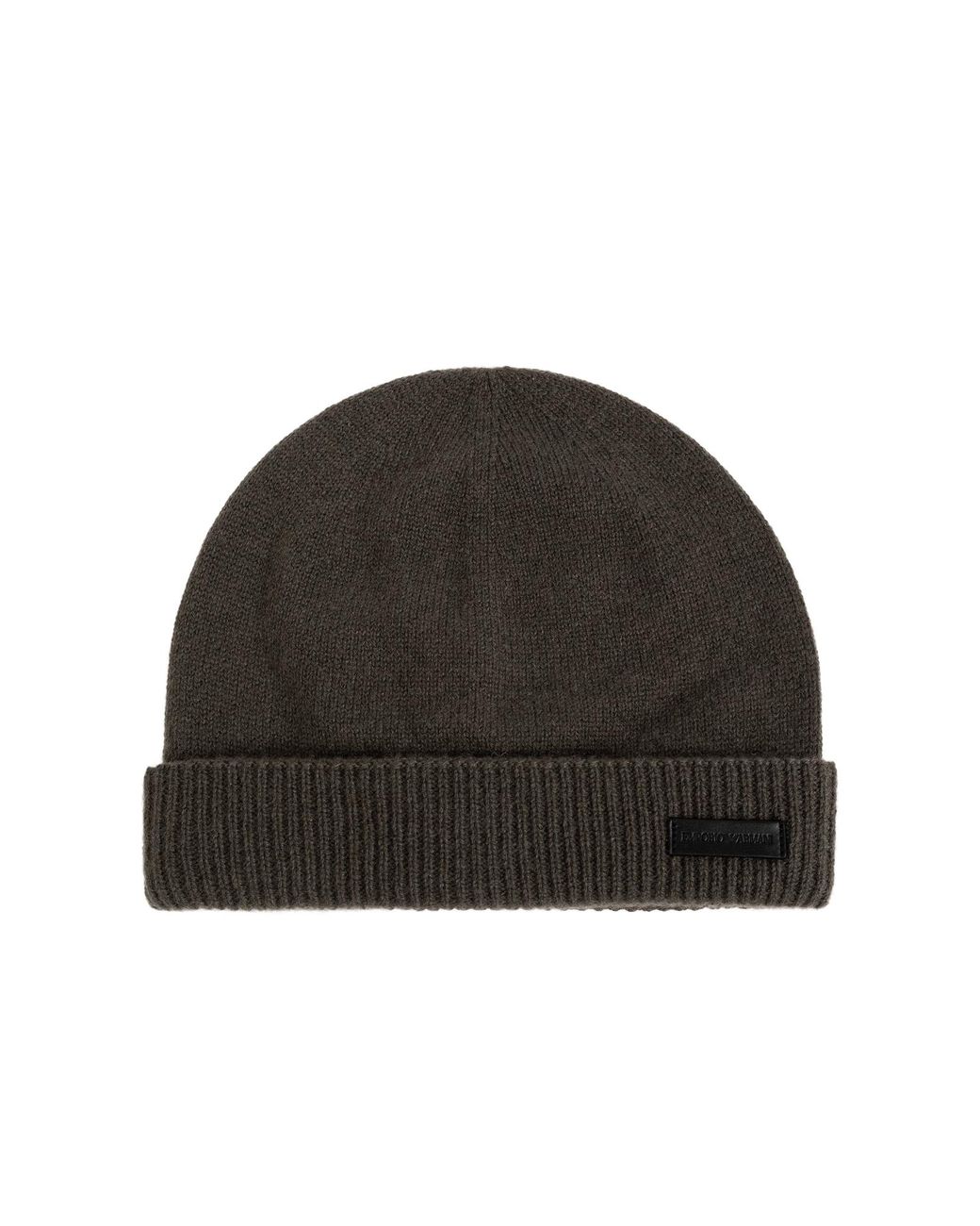 Emporio Armani Black Cashmere Beanie for men