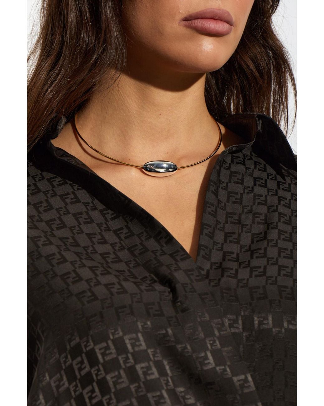 LIE STUDIO White Brass Necklace "Scarlet"
