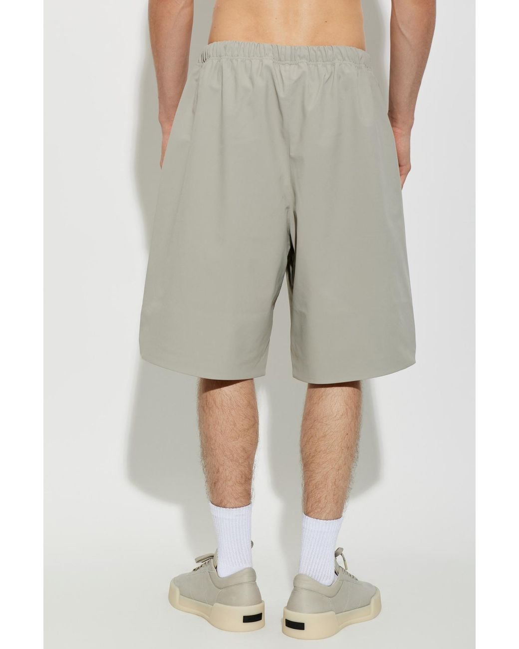 Fear Of God Gray Embroidered Logo Shorts for men