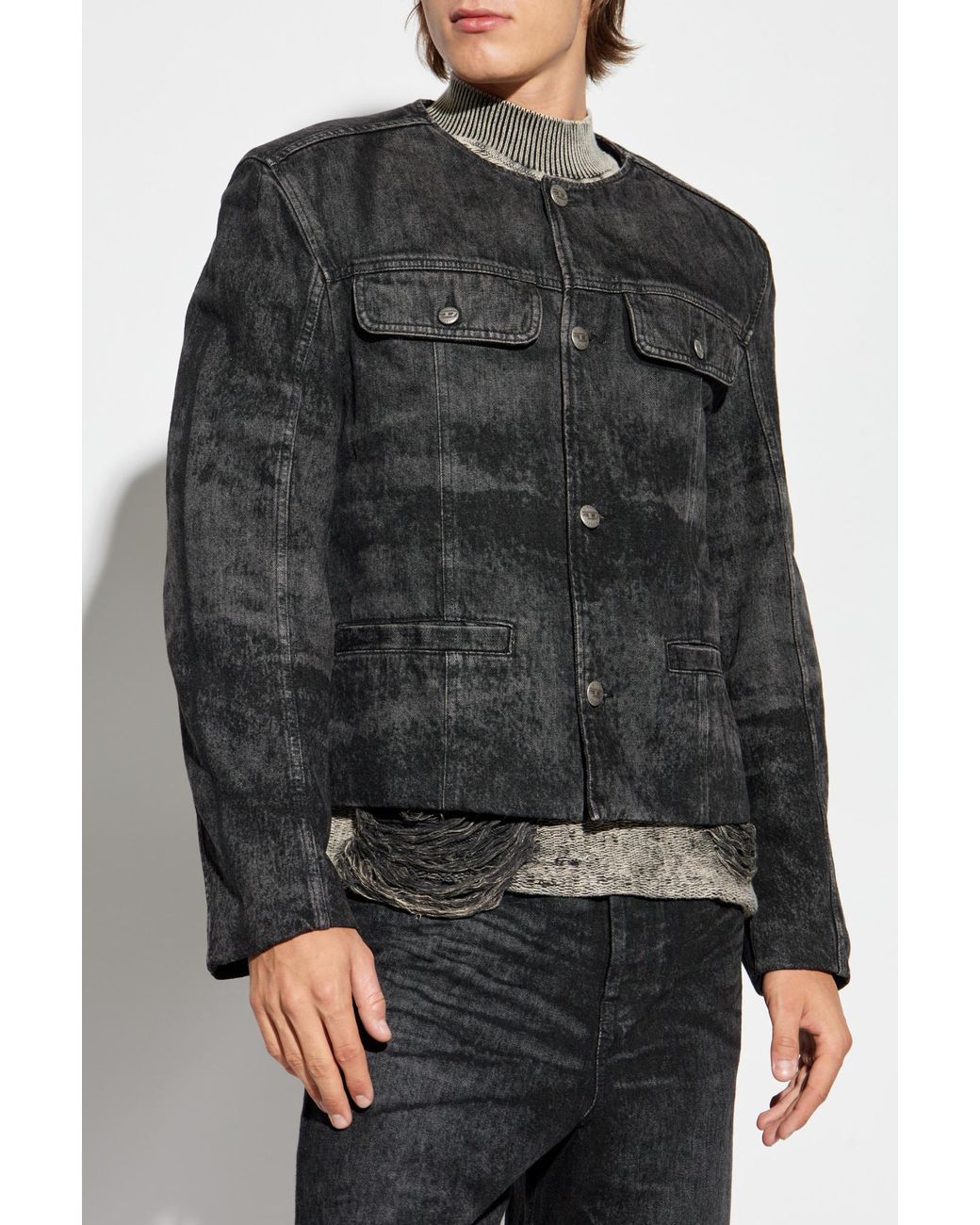 DIESEL Denim Jacket 'D-Aberdeen-Fsh2' in Black for Men | Lyst UK