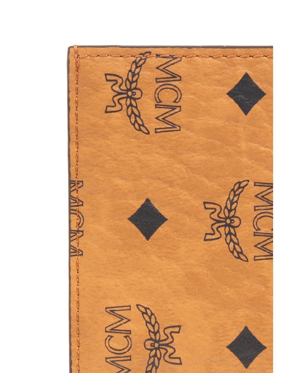 MCM Orange Card Holder With Logo