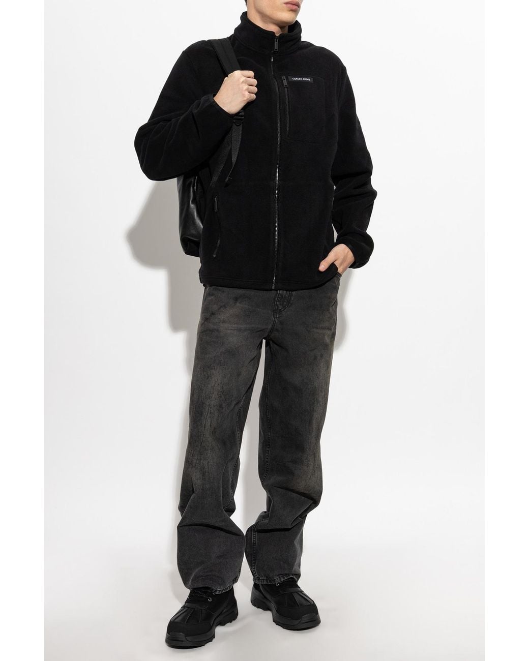Canada Goose Black 'Loma' Fleece With Embroidered Logo for men