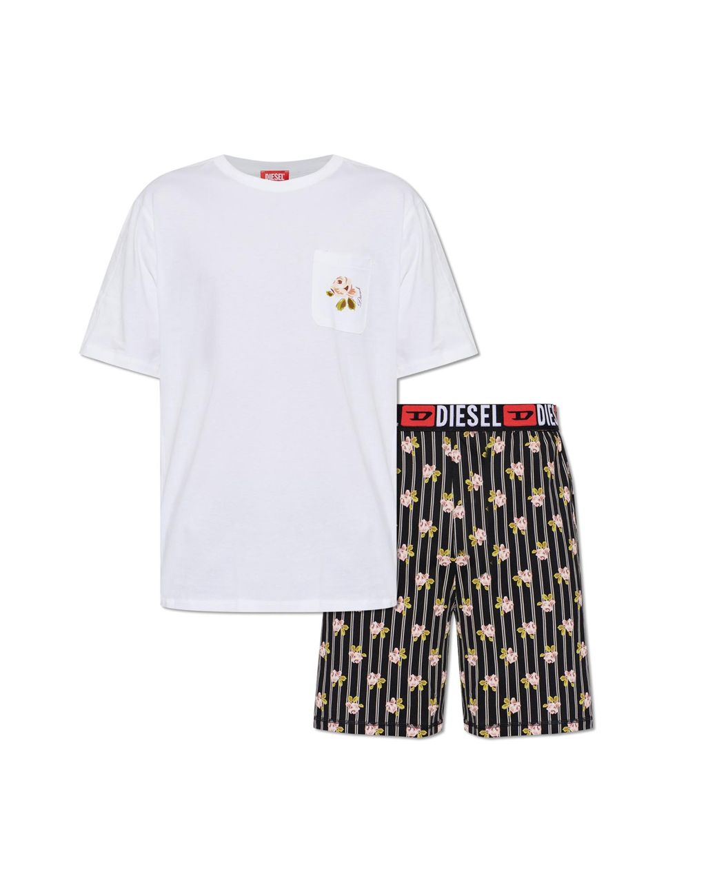 DIESEL White Two-Piece Pyjamas 'Set-Raul-D-Core' for men