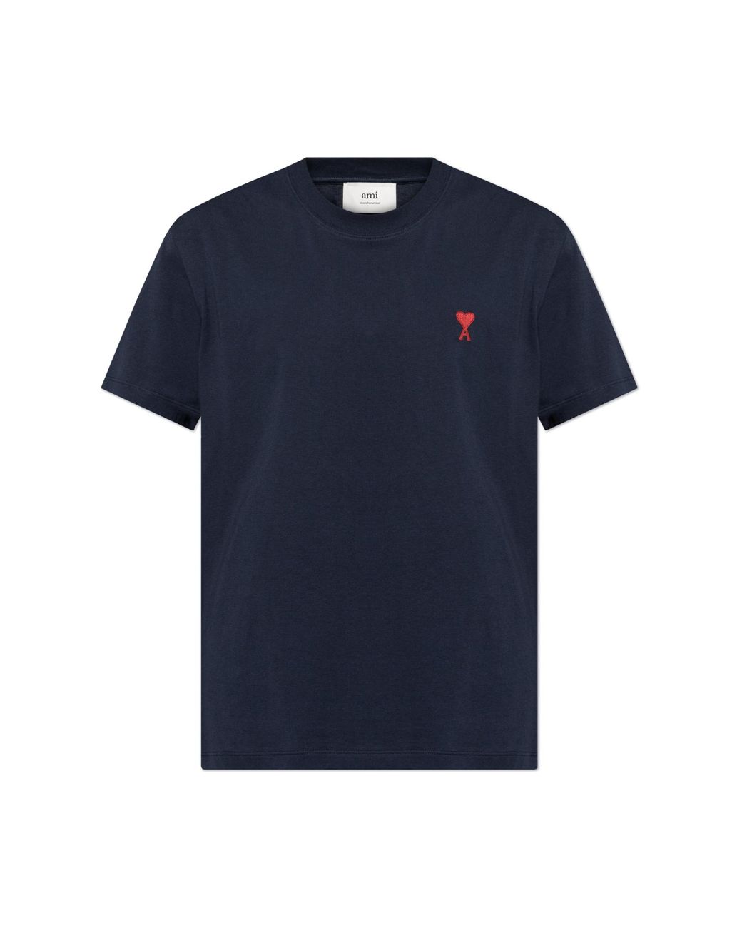 AMI Blue T-Shirt With Logo for men
