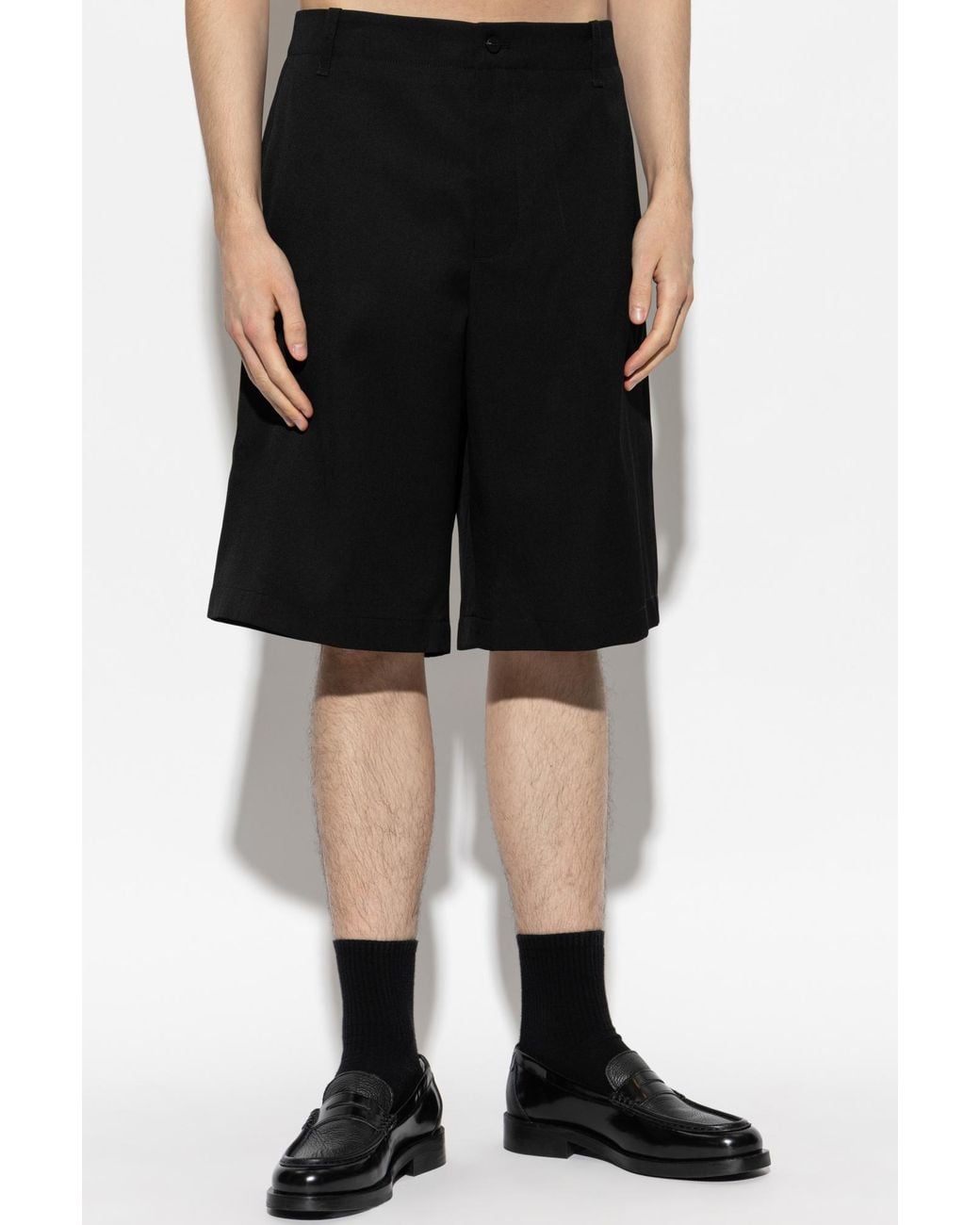 Jacquemus Black Wool Shorts for men