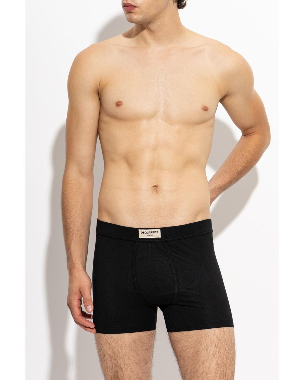DSquared² Black Boxers With Logo for men
