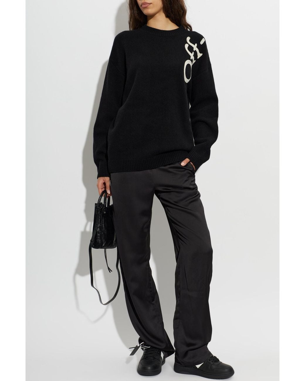 Off-White c/o Virgil Abloh Black Wool Sweater With Logo