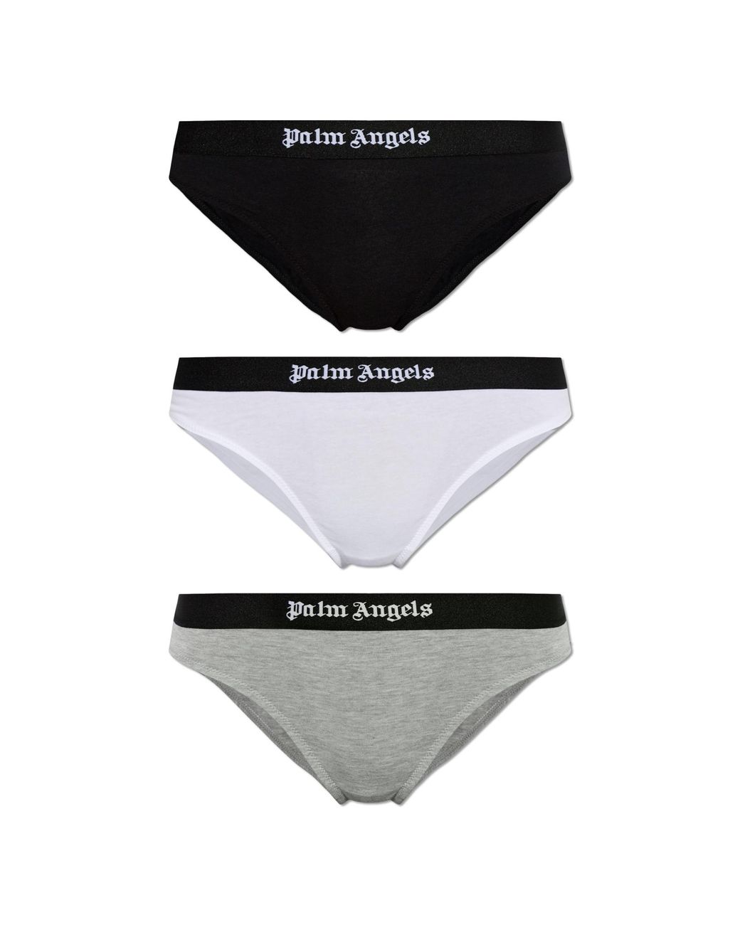 Palm Angels Black Three-Pack Of Cotton Briefs