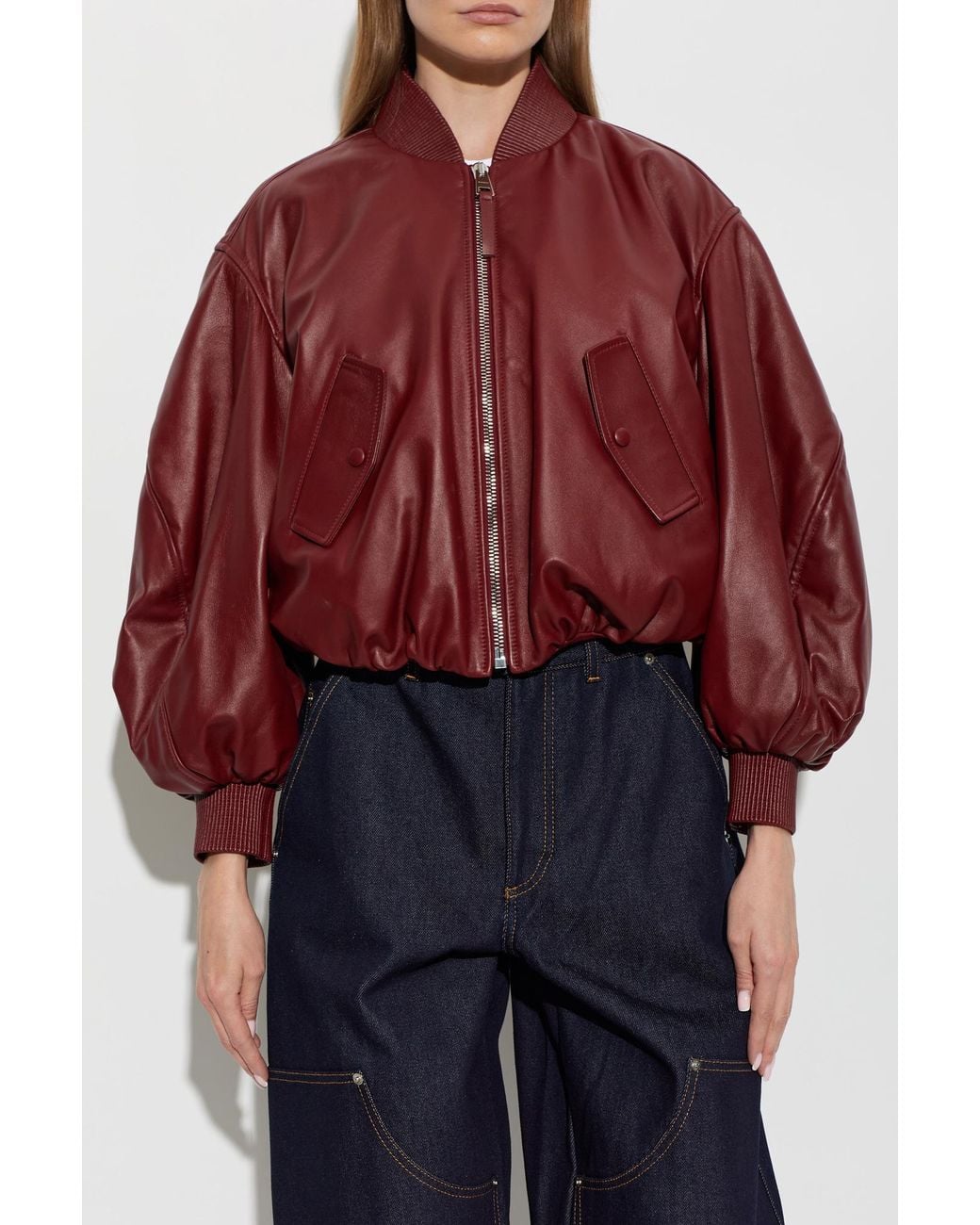 Givenchy Blue 'Bomber' Leather Jacket