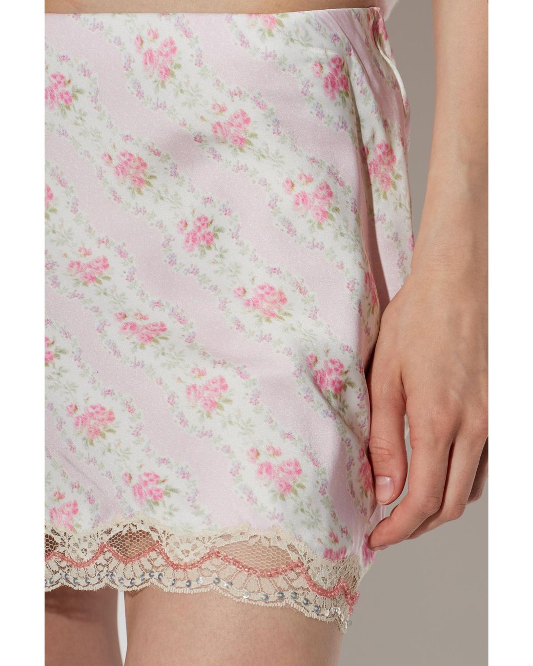 LoveShackFancy Natural Short Skirt 'Bernes'