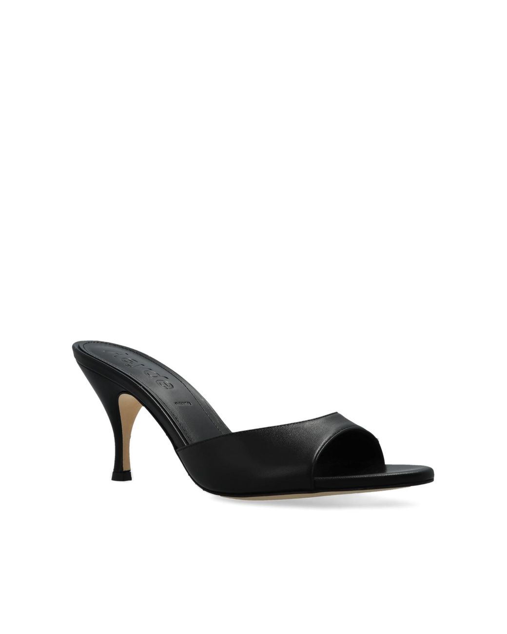 Aeyde Black Heeled Mules "Samia"