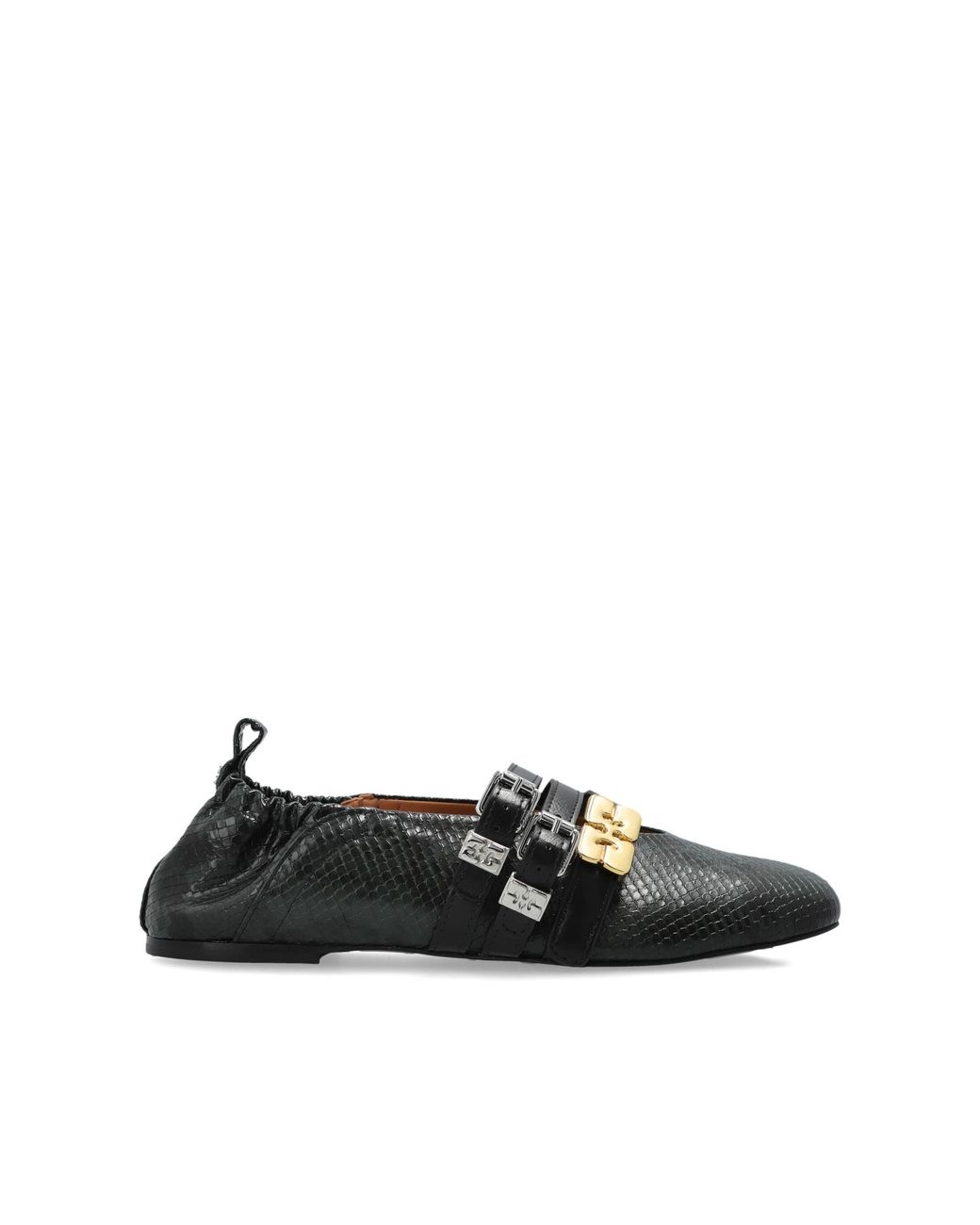 Ganni Black Ballet Flats With Straps