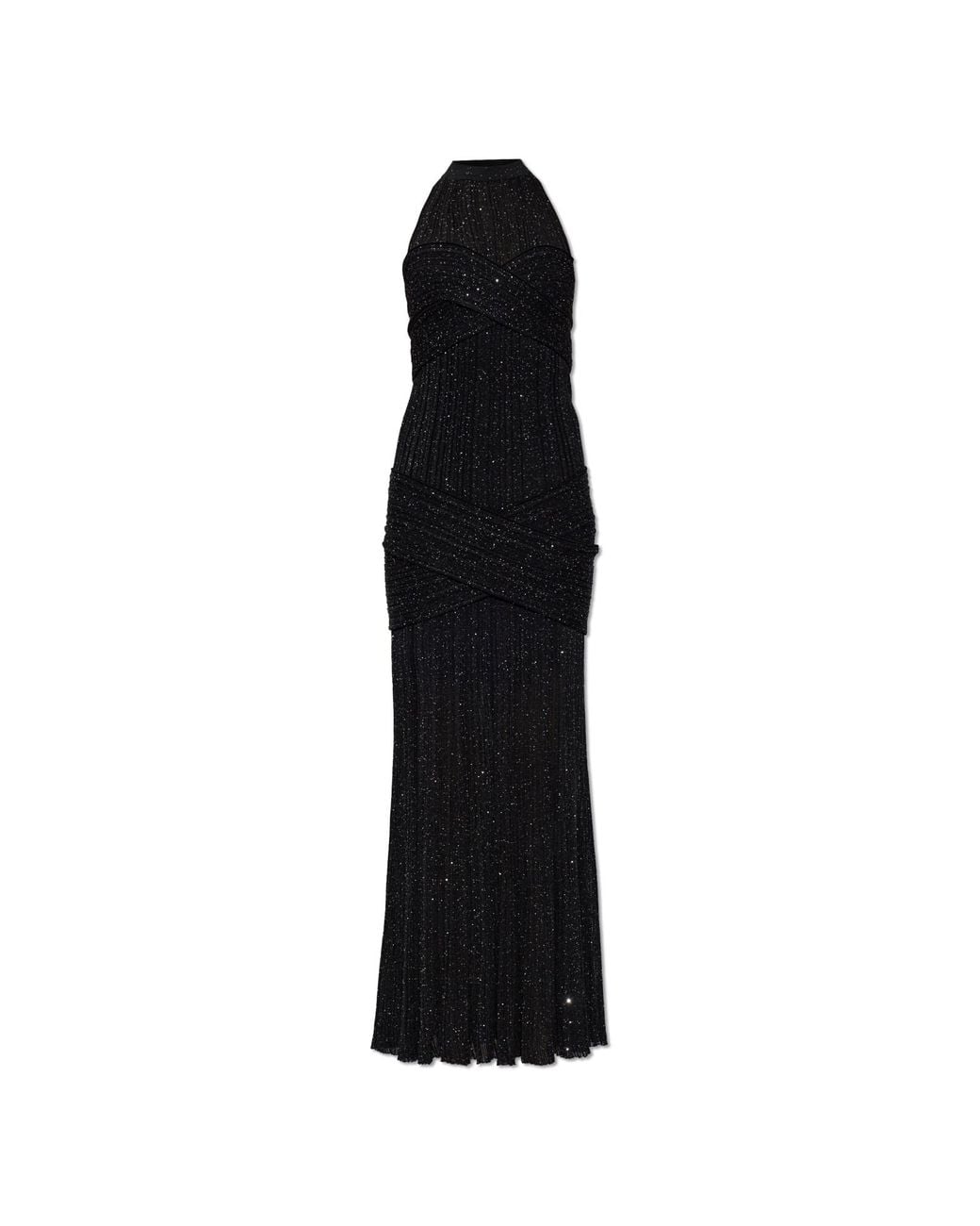 Balmain Black Dress With Shimmering Sequins