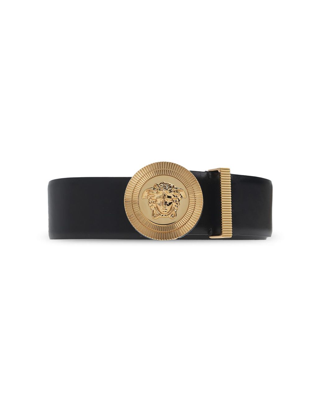 Versace Black Leather Belt 'Medusa Biggie' for men