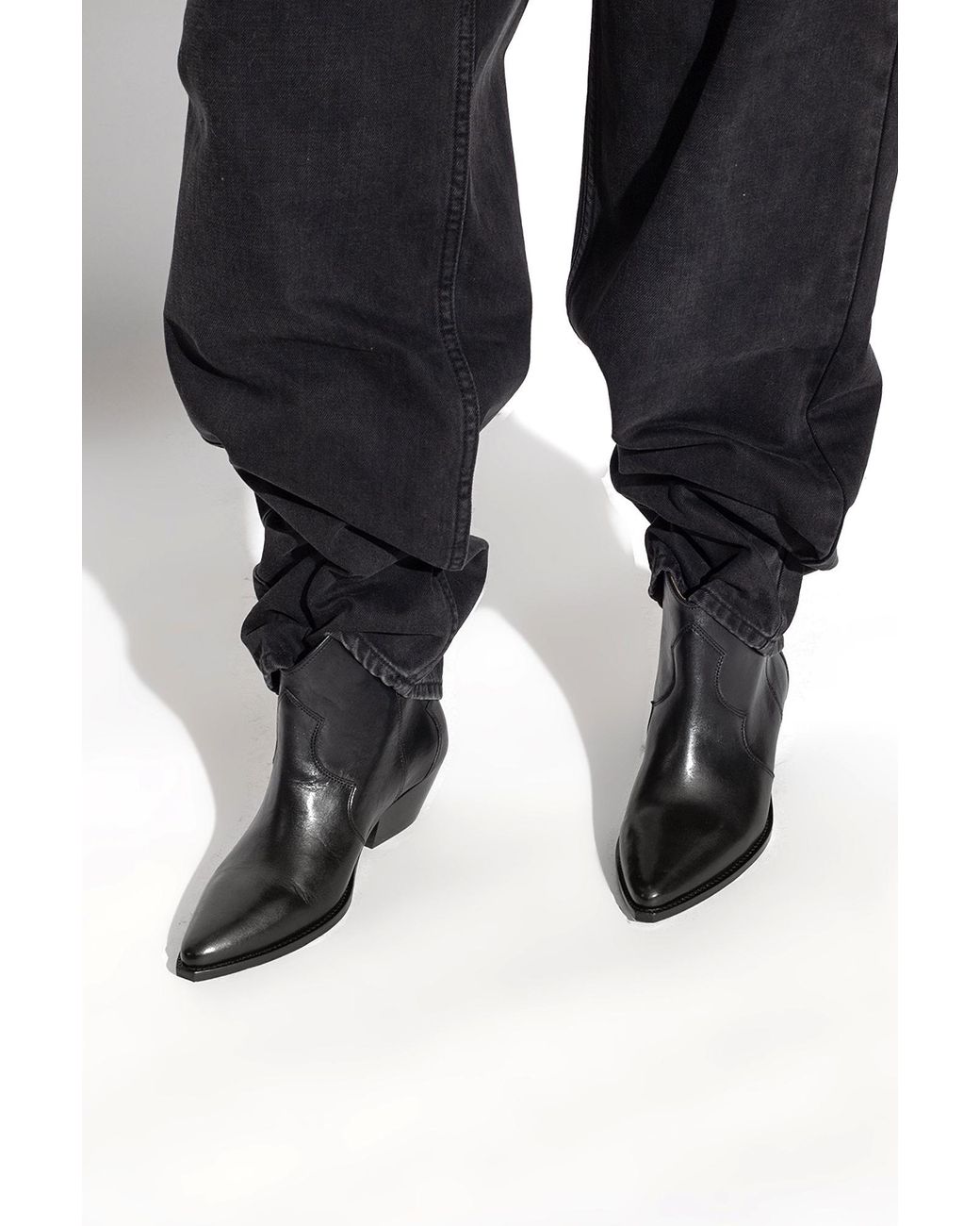 Isabel Marant Black Heeled Ankle Boots 'Dewina'