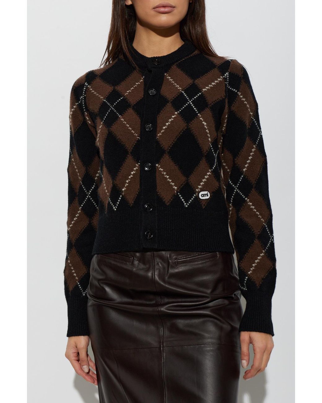 AMI Black Wool Cardigan