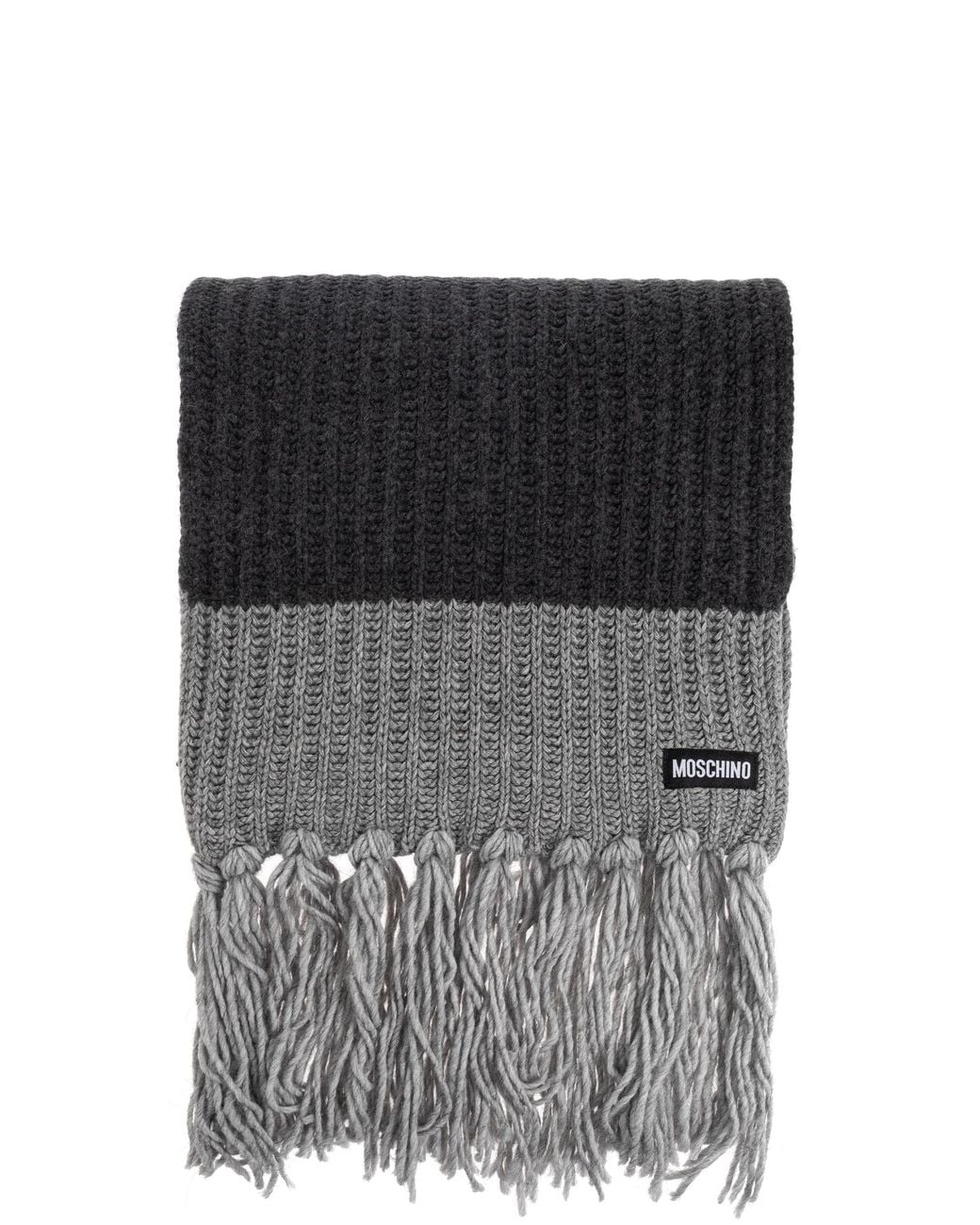 Moschino Black Scarf With Logo for men
