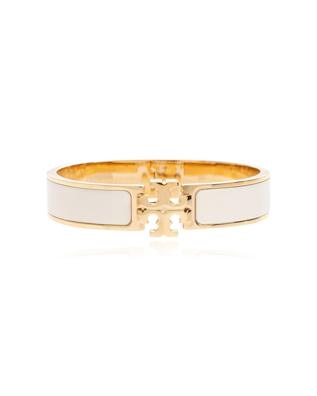 Tory Burch Natural Brass Bracelet With Logo